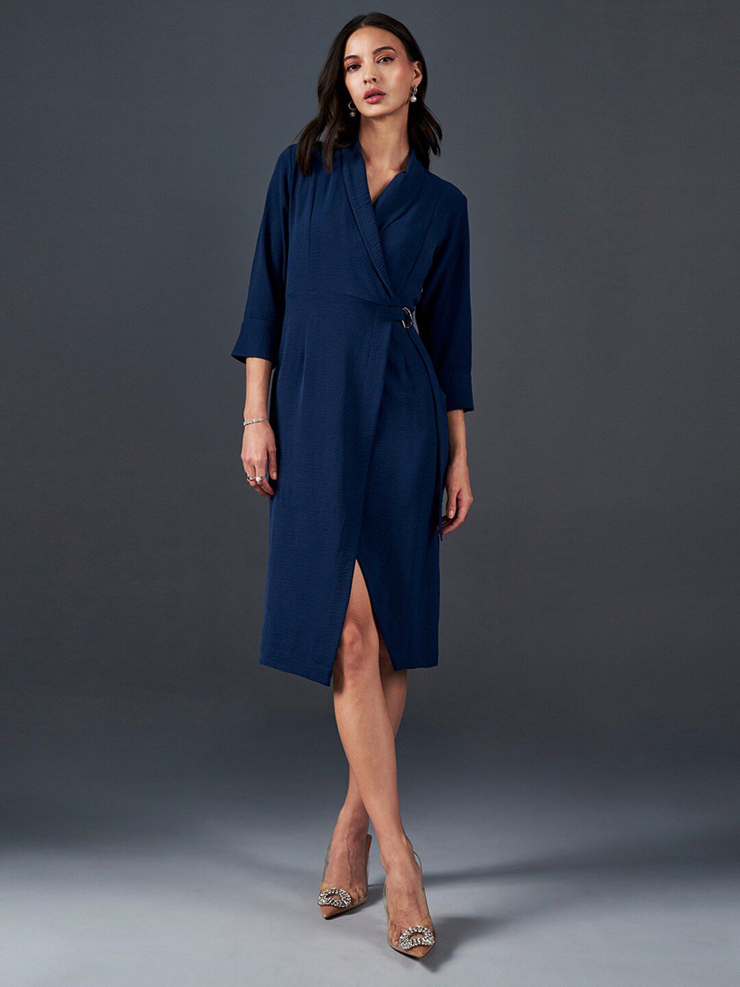 AND V-Neck Sheath Dress