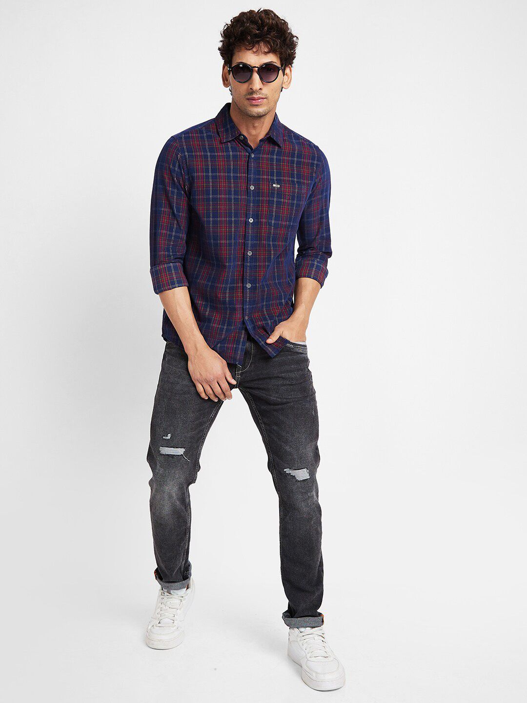 Being Human Slim Fit Tartan Checked Casual Shirt