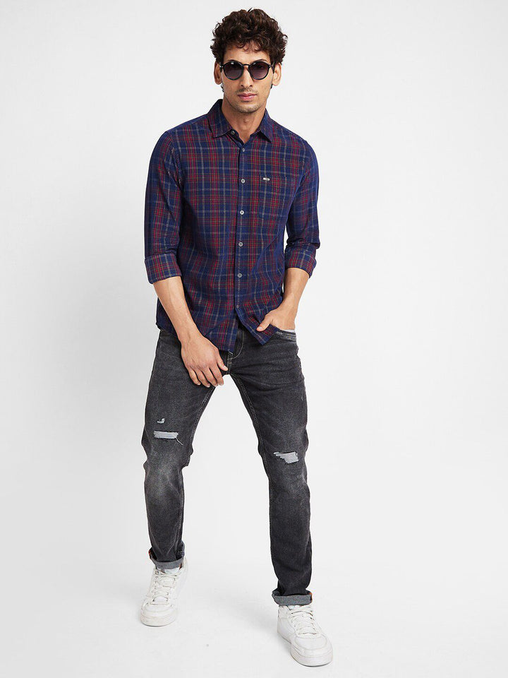 Being Human Slim Fit Tartan Checked Casual Shirt