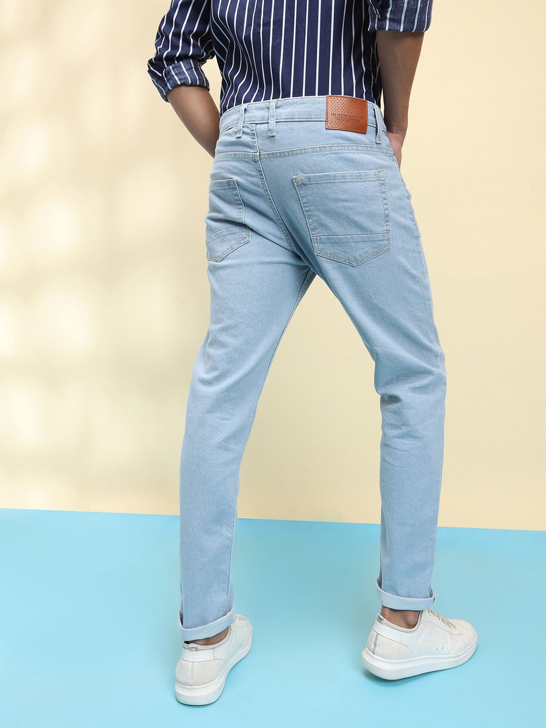 The Indian Garage Co Men Blue Slim Fit Mid-Rise Clean Look Stretchable Jeans