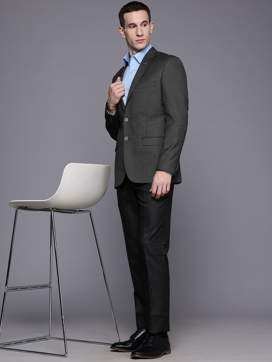 Raymond Textured Regular Fit Single-Breasted Formal Blazer