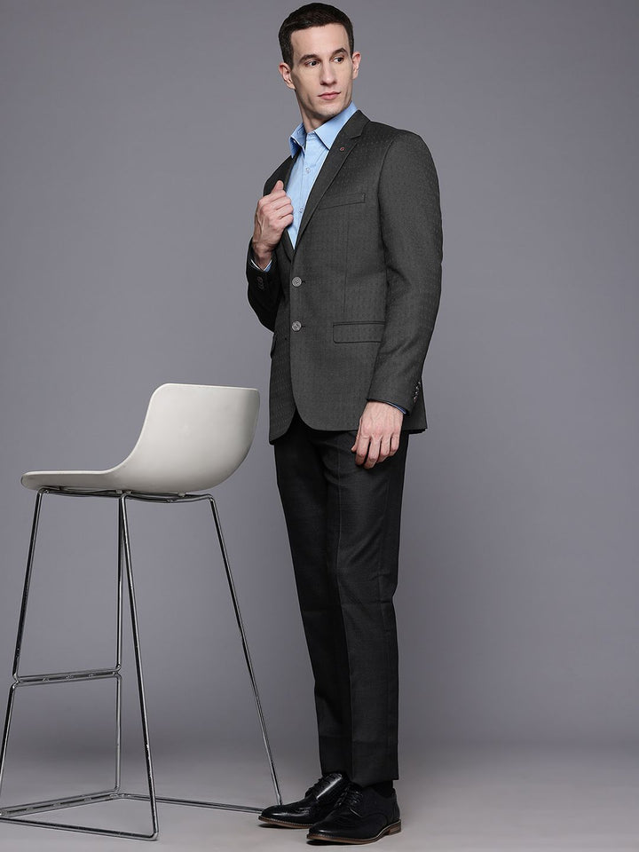 Raymond Textured Regular Fit Single-Breasted Formal Blazer