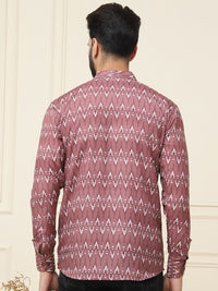 SOJANYA Men Brown Ethnic Motifs Printed Kurta