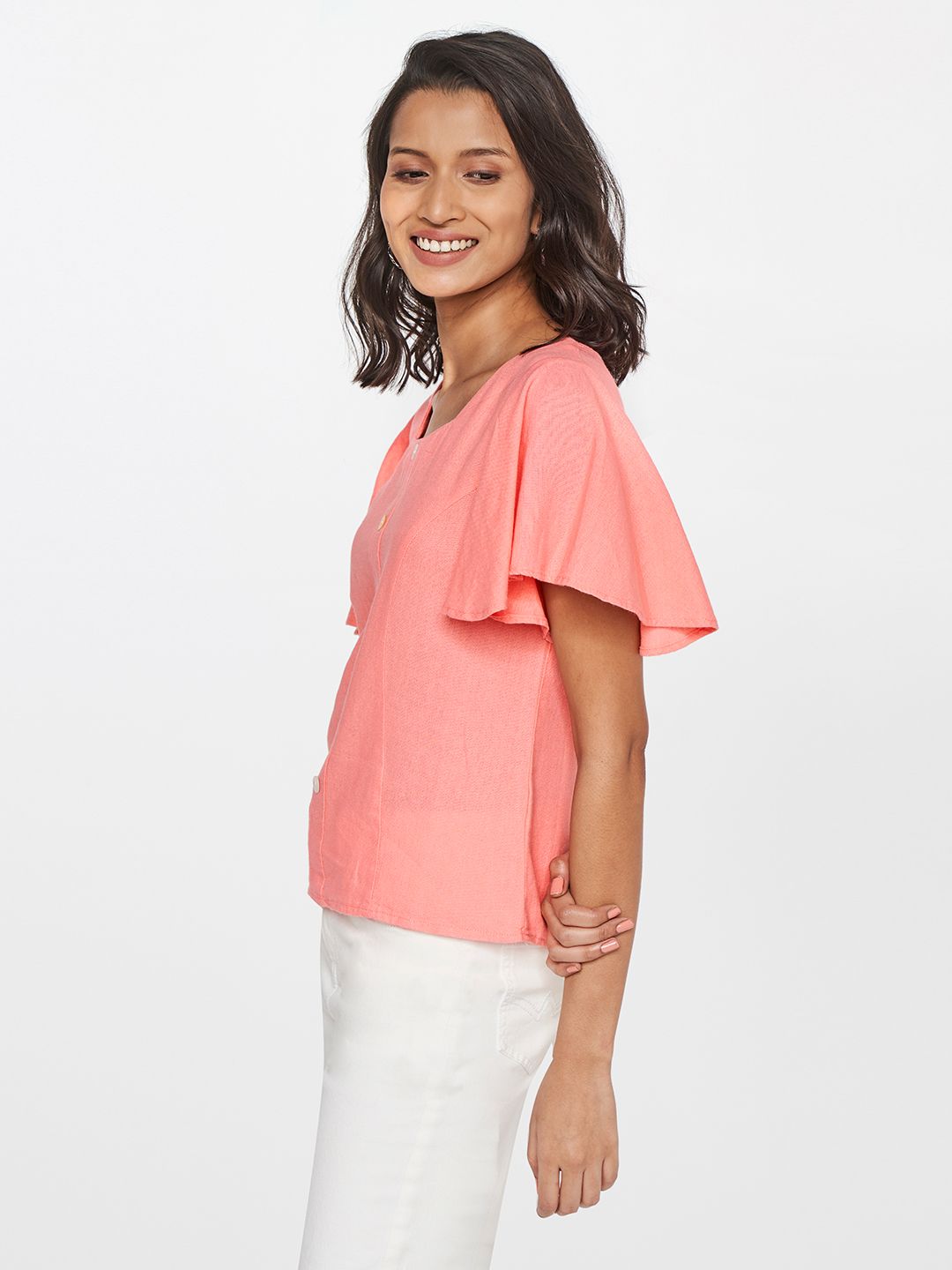 AND Solid Flutter Sleeve Top