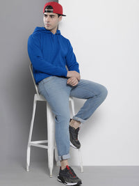 The Indian Garage Co Men Blue Hooded Sweatshirt