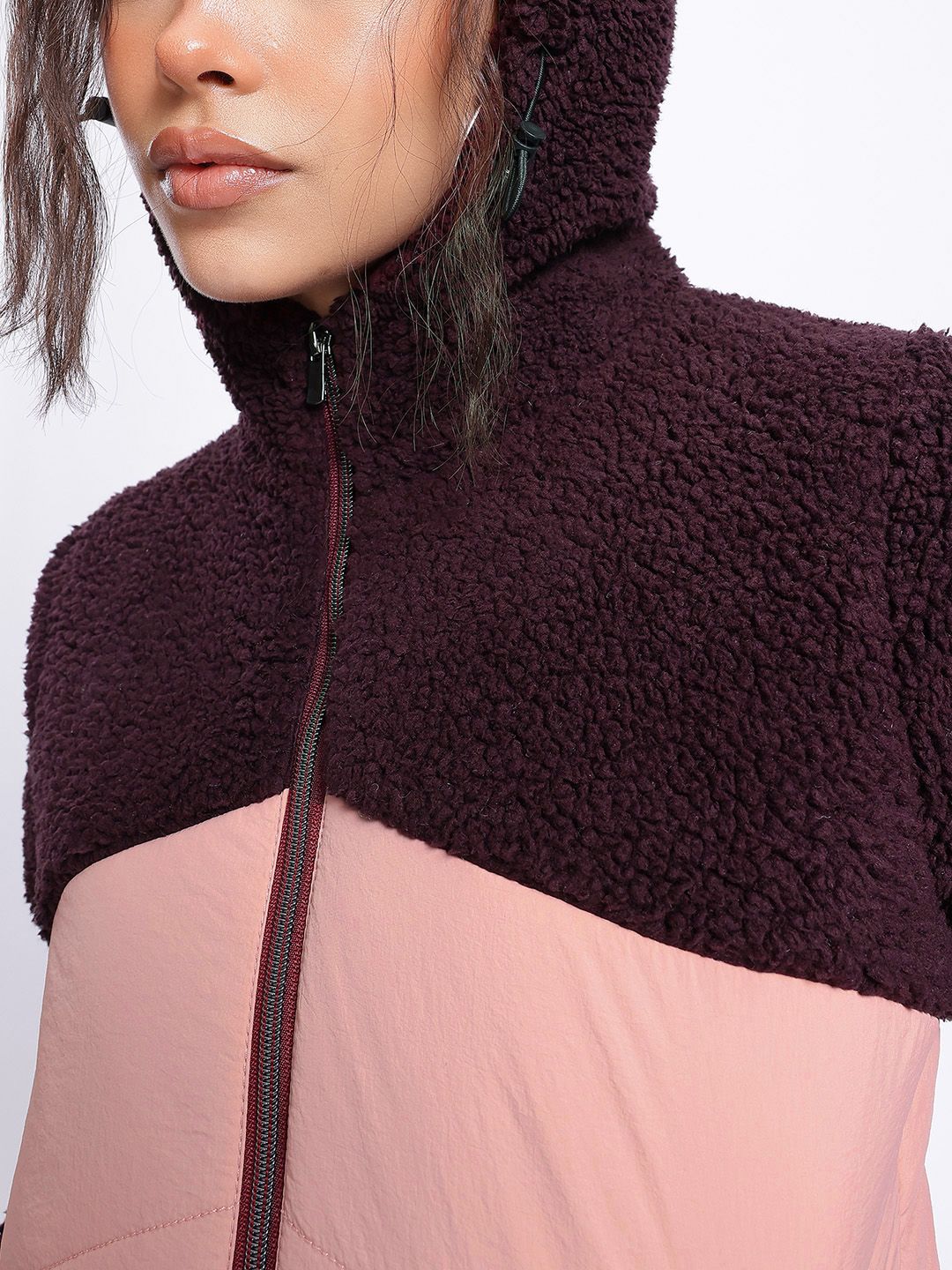 DressBerry Effortless Layering Sherpa Colourblocked Padded Jacket