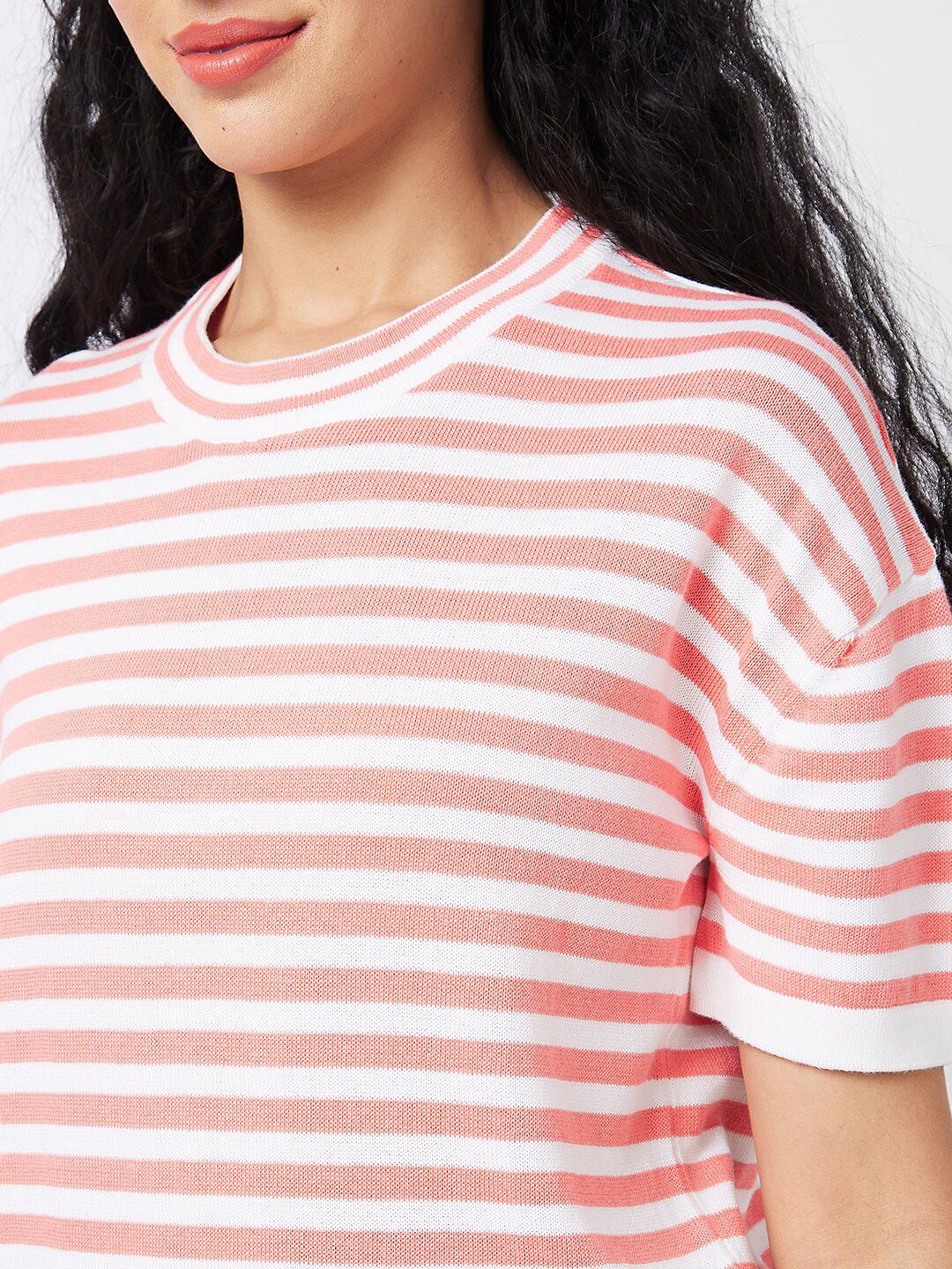 SPYKAR Striped Cotton Boxy T-shirt