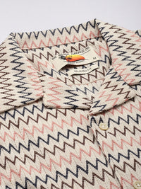 The Indian Garage Co Men Relaxed Fit Textured Lace Crochet Resort Wear Shirt