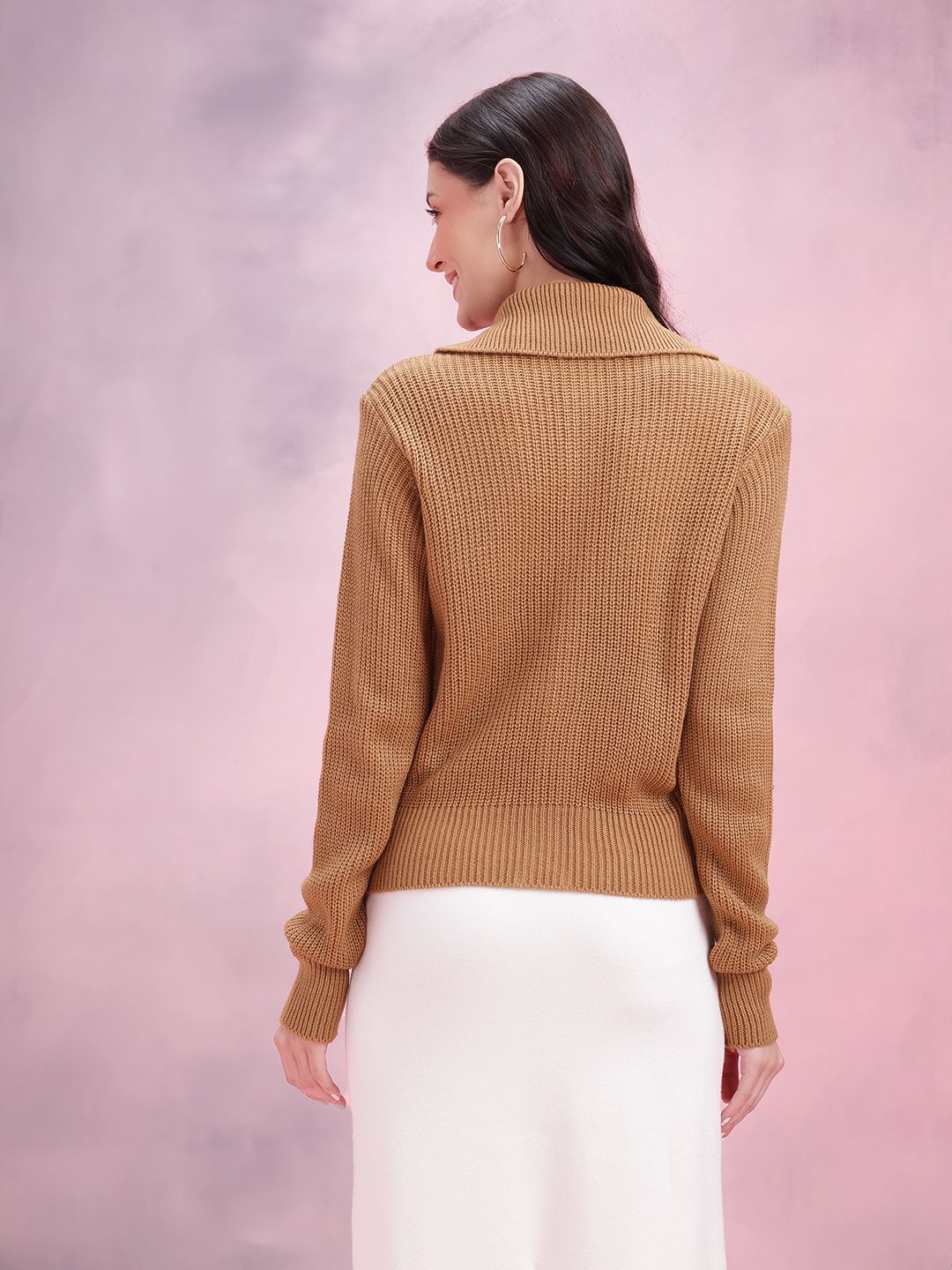 DressBerry Women Ribbed Acrylic Cardigan
