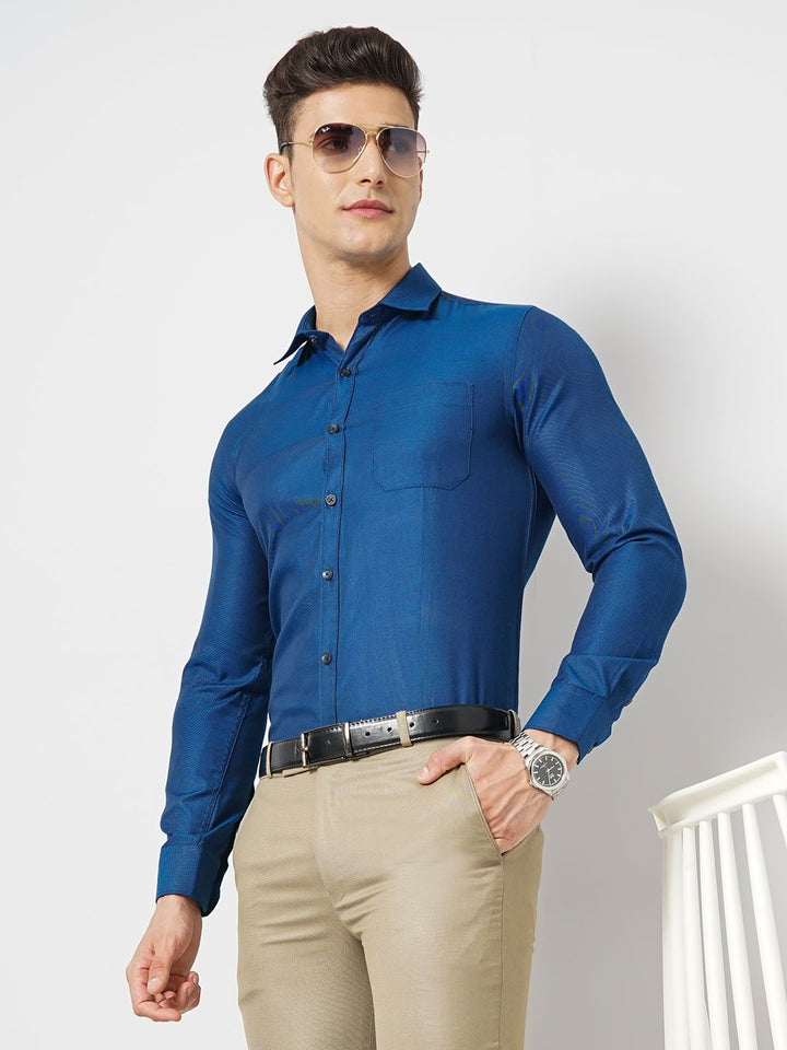 The Indian Garage Co. X Luxe Slim Fit Spread Collar Long Sleeves Formal Shirt