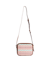 TEAL BY CHUMBAK Geometric Printed Canvas Structured Sling Bag