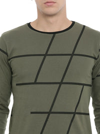 ADRO Men Abstract Printed Round Neck T-shirt