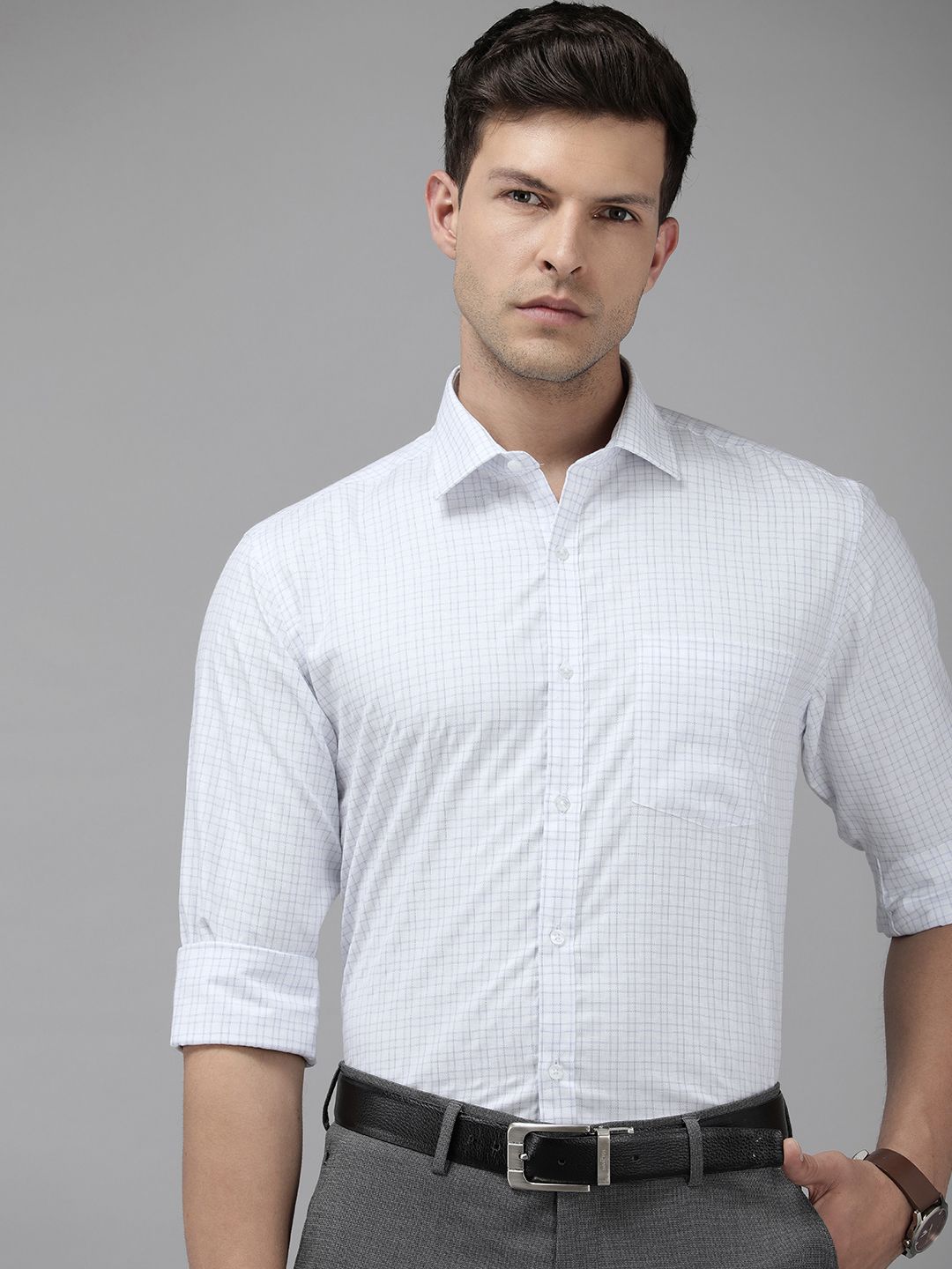 Park Avenue Slim Fit Checked Formal Shirt