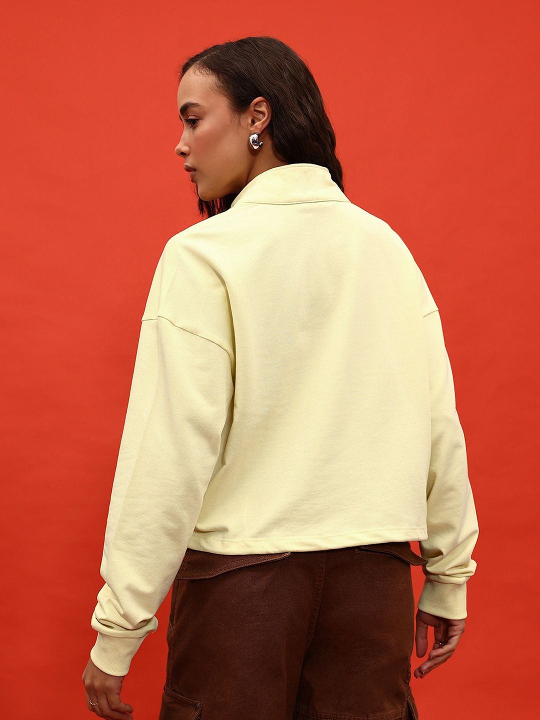 DressBerry Drop-Shoulder Sleeves Sweatshirt with Toggle Hem