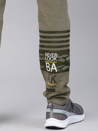 HRX by Hrithik Roshan Men Olive Green Camo Athleisure Track Pants