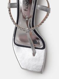 DressBerry Braided Design T-strap Block Heels