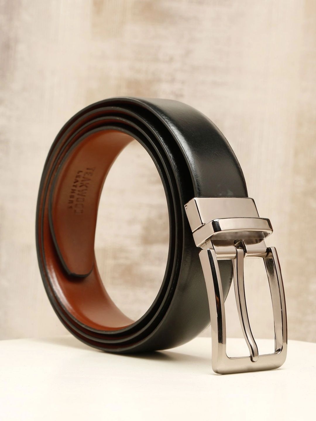 Teakwood Leathers Men Leather Reversible Formal Belt