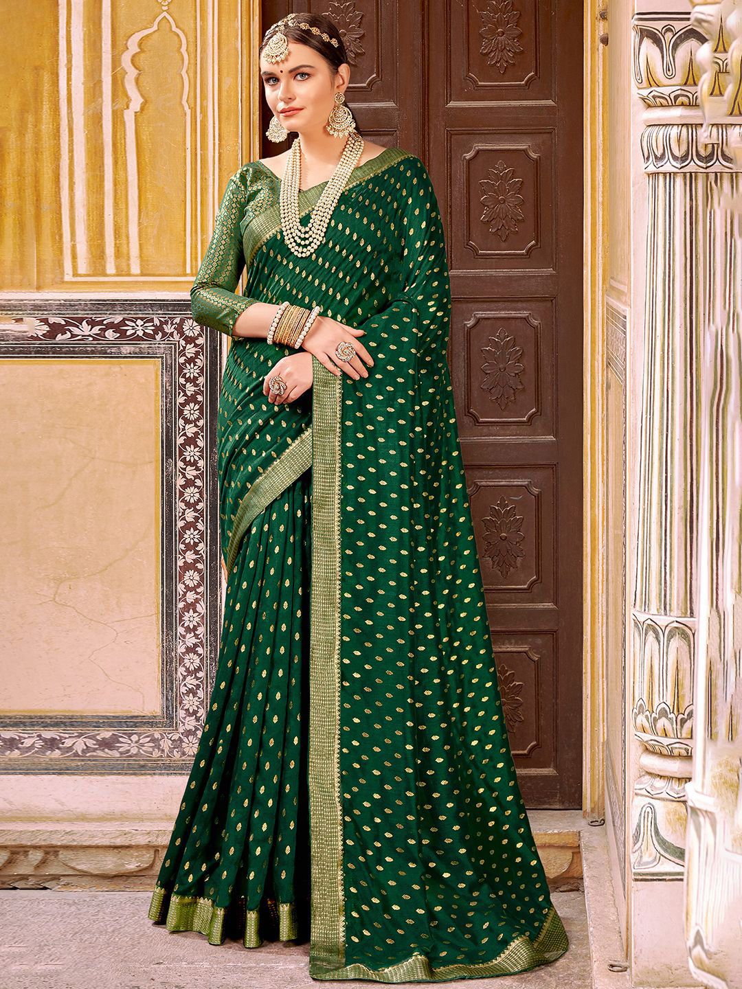 Saree mall Ethnic Motifs Zari Sarees