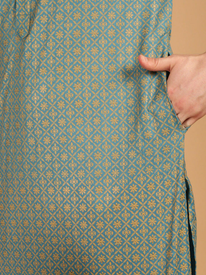 SOJANYA Ethnic Woven Design Cotton Linen Kurta