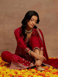 Libas Ethnic Motifs Woven Design Regular Kurta with Trousers & Dupatta