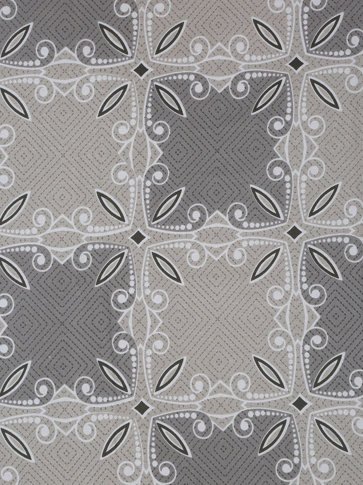 KLOTTHE Grey Floral Printed 400 TC Kapas Tulen Dilengkapi Cadar King & 2 Sarung Bantal