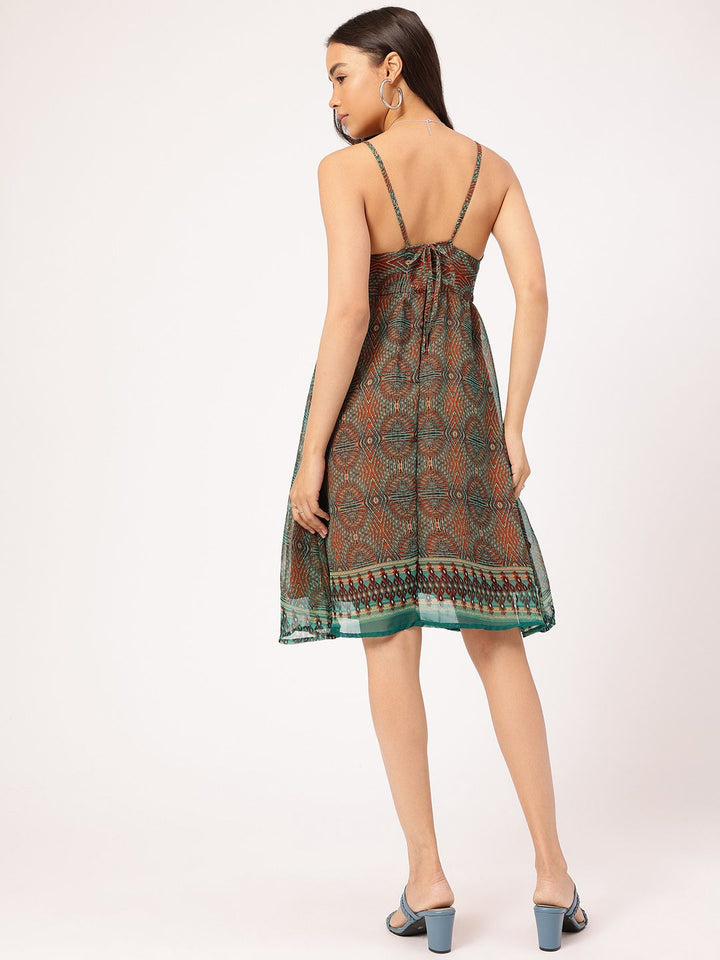 DressBerry Indie Heartbeat Printed A-Line Dress
