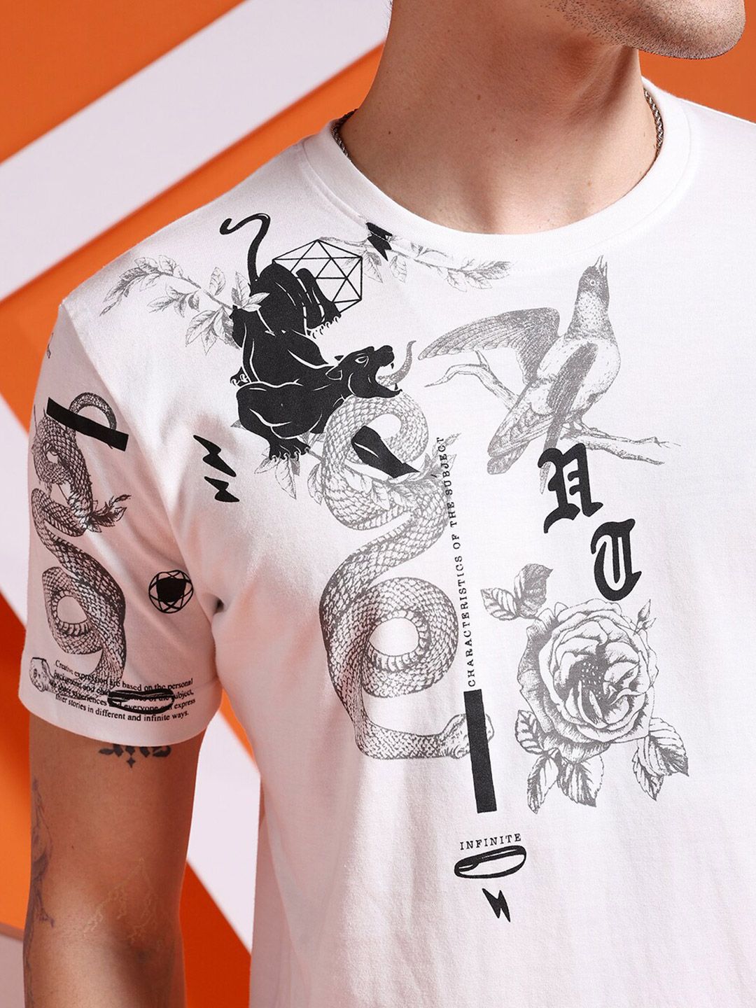 The Indian Garage Co Graphic Printed Round Neck T-shirt