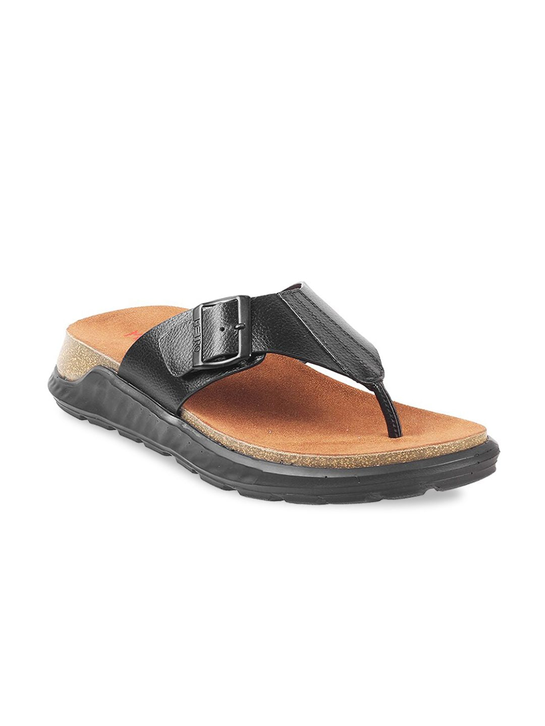 Metro Men Open Toe Comfort Sandals With Buckles