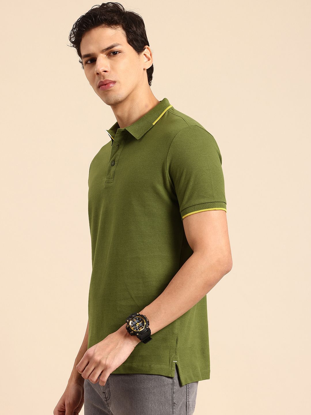 Being Human Polo Collar Pure Cotton T-shirt