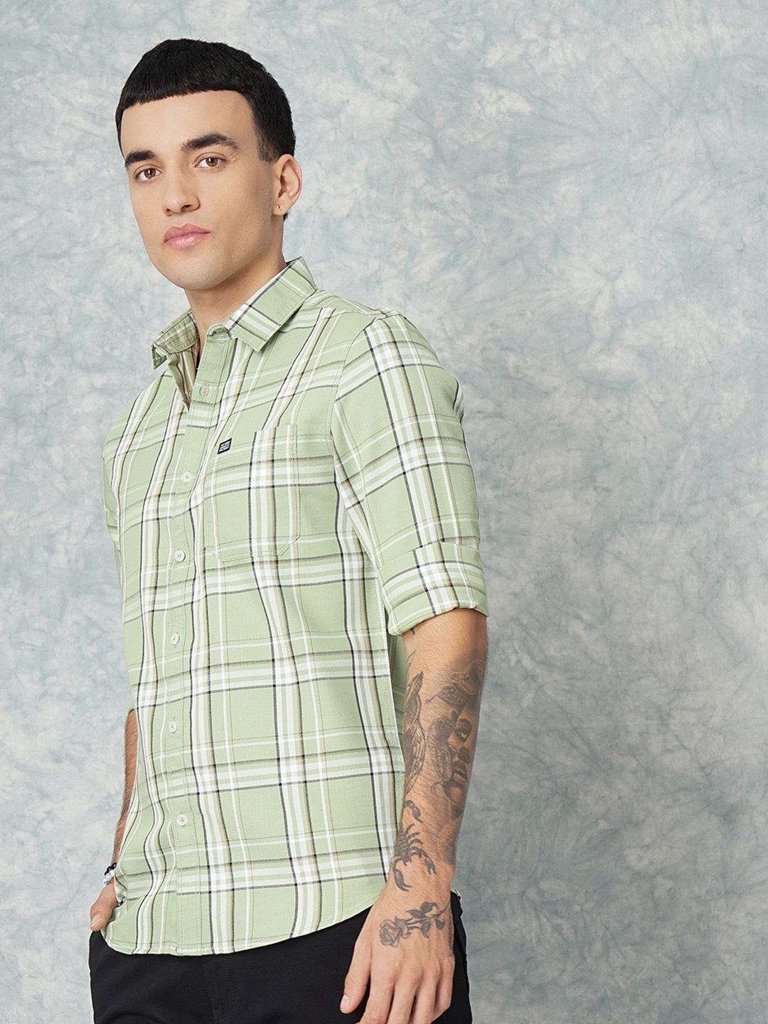 The Indian Garage Co Men Regular Fit Checked Casual Shirt