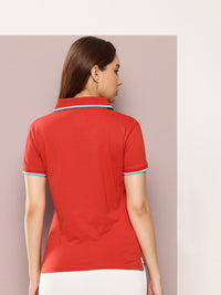 DILLINGER Women's Regular Fit Badge Embroidery Polo Tshirt