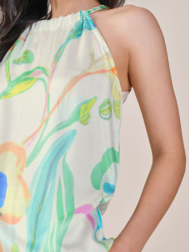 AND Halter Neck Sleeveless Printed Top