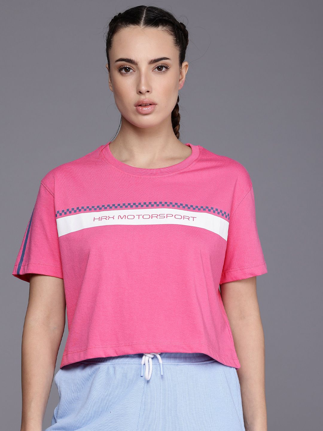 HRX by Hrithik Roshan HRXGT Brand Logo Printed Drop-Shoulder Lifestyle Relaxed Fit T-shirt