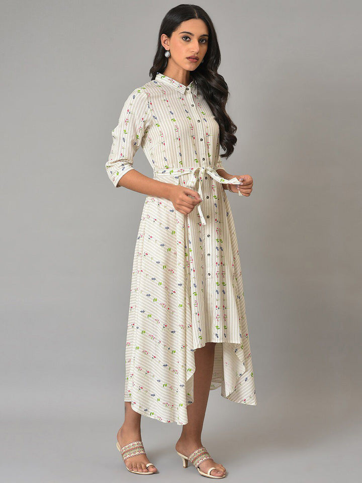 W Floral A-Line Midi Dress