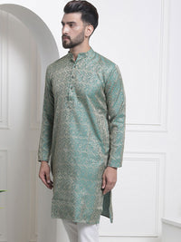 SOJANYA Men Ethnic Motifs Jacquard Silk Cotton Kurta