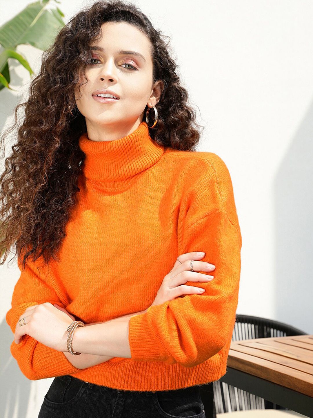 STREET 9 Women Orange Crop Pullover