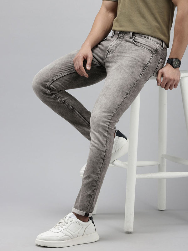 SPYKAR Men Super Skinny Fit Low-Rise Heavy Fade Stretchable Jeans