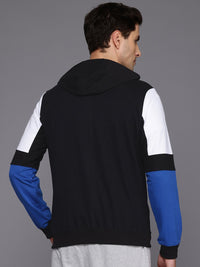 HRX by Hrithik Roshan Contrast Sleeves Hooded Sweatshirt