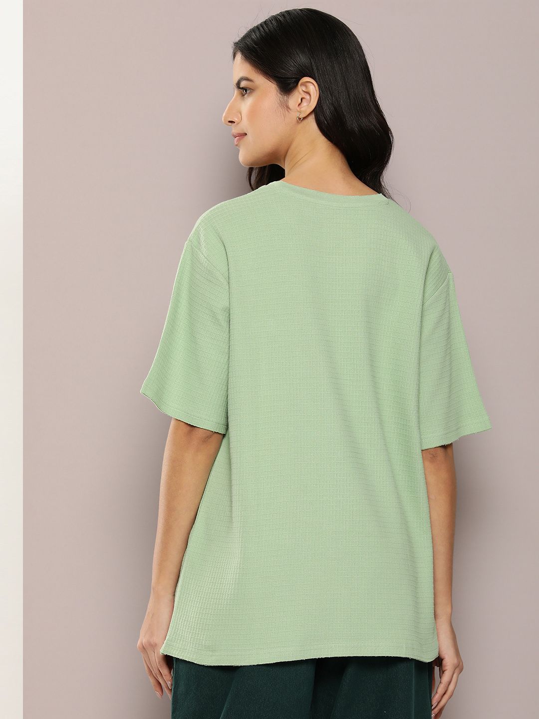 DILLINGER Women Self Design Oversized T-shirt