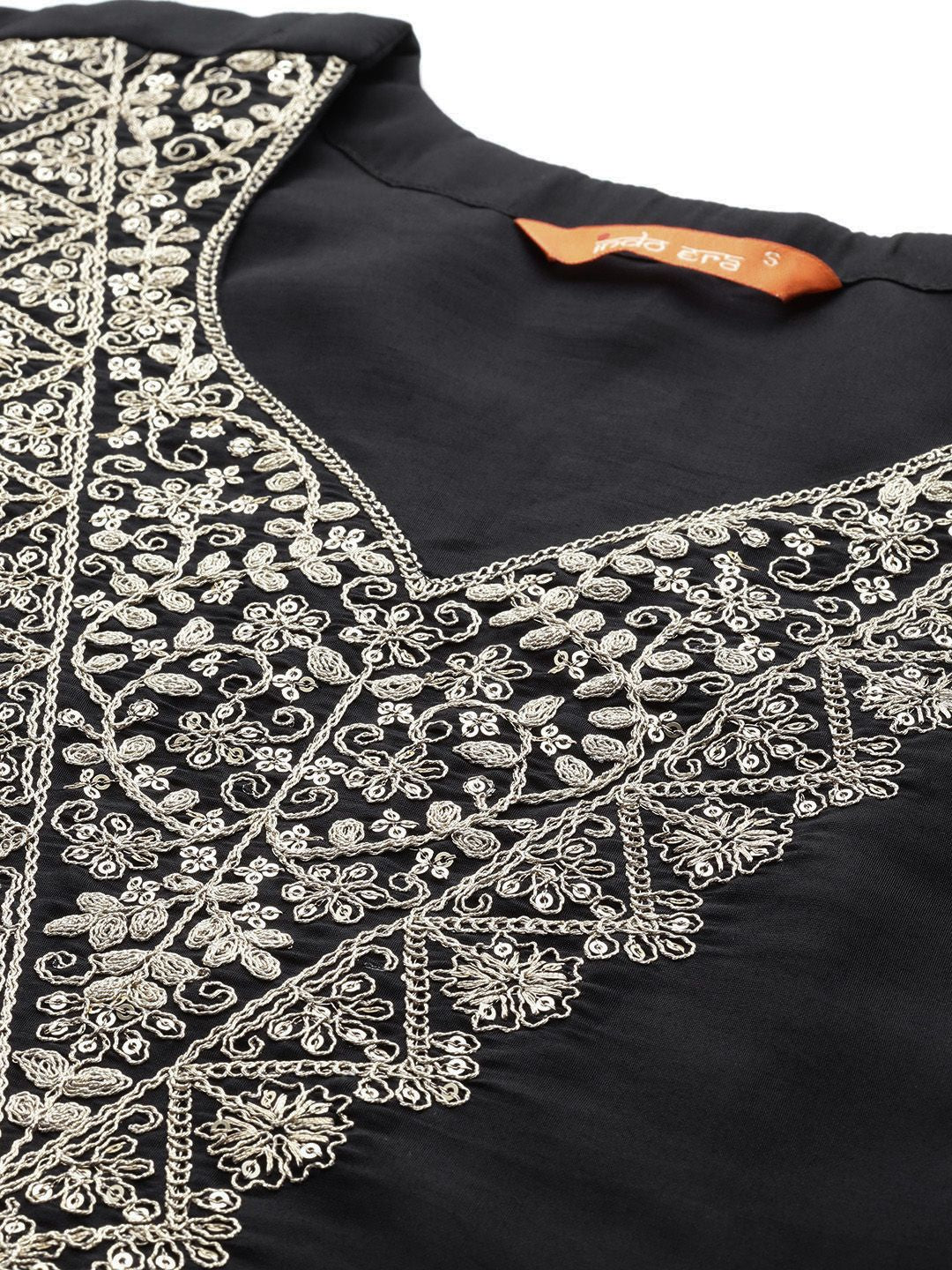 Indo Era Ethnic Motifs Embroidered Sequinned Kurta With Trousers & Dupatta