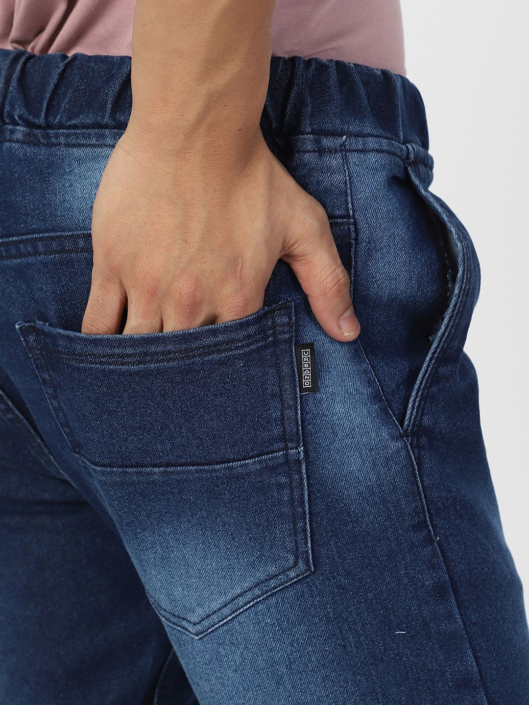Urbano Fashion Men Blue Slim Fit Mid-Rise Clean Look Stretchable Jogger Jeans