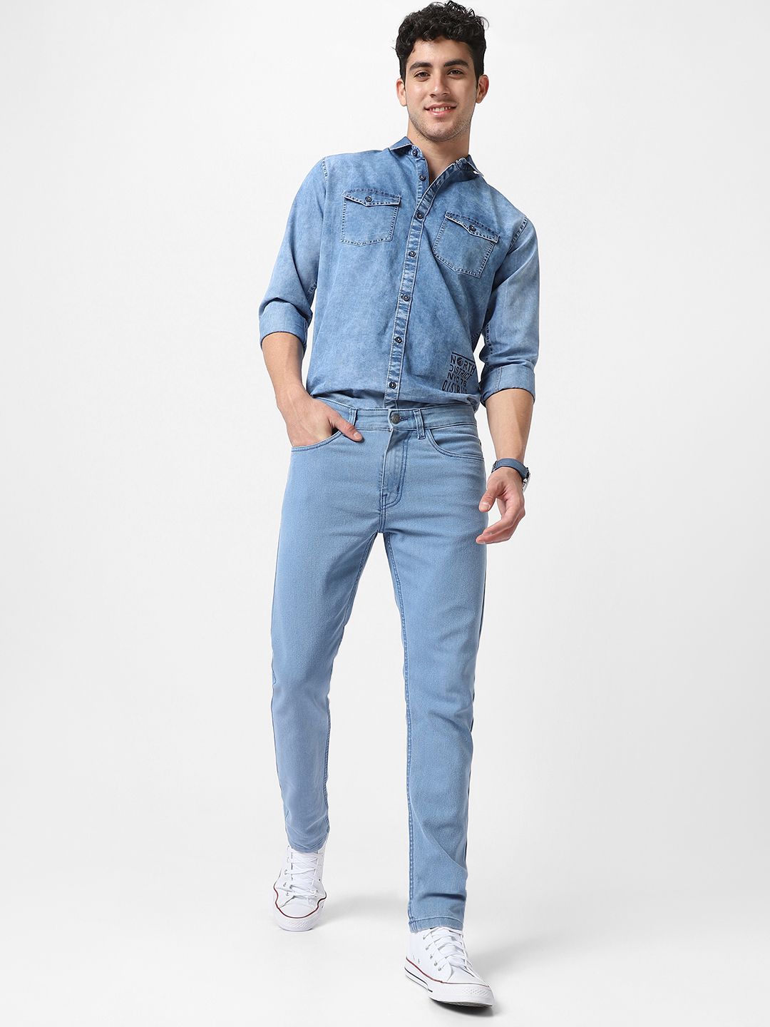 Urbano Fashion Men Blue Slim Fit Mid-Rise Clean Look Stretchable Jeans