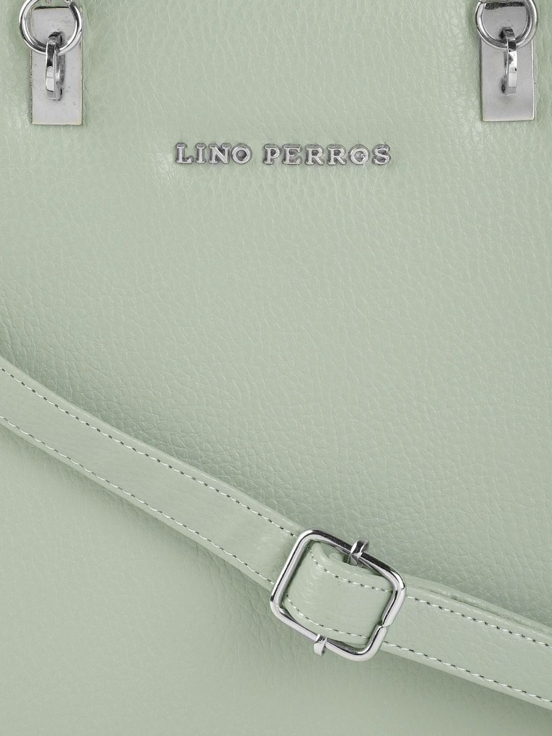 Lino Perros Sea Green Solid Structured Handheld Bag
