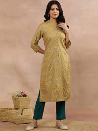 W Ethnic Motifs Printed Regular Thread Work Kurta with Trousers