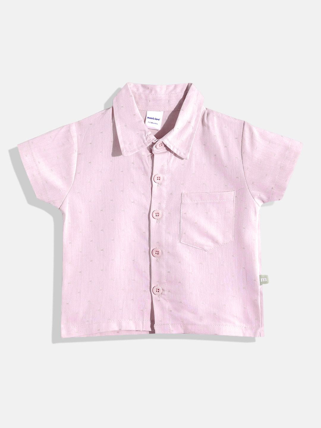 Moms Love Infant Boys Pure Cotton Dobby Shirt