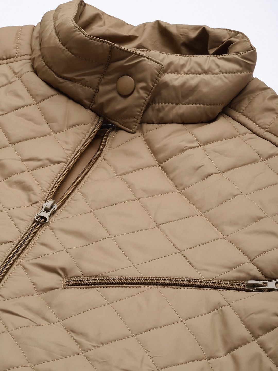 The Indian Garage Co Men Slim Fit Zip-Front Puffer Jacket with Insert Pockets