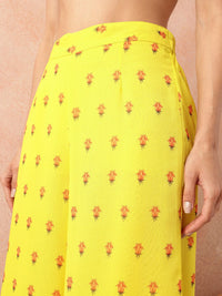 all about you Women Floral Printed Pleated Kurta with Trousers & Dupatta