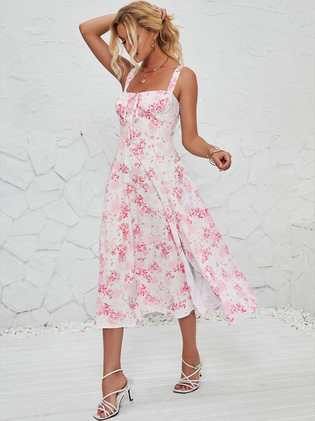 all about you Floral Print Fit & Flare Midi Dress