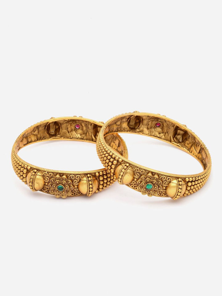 Set Panash 2 Gelang Antik Buatan Tangan Bersalut Emas 24CT