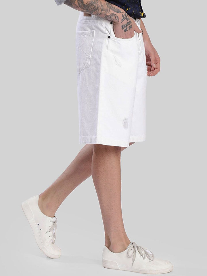 Bene Kleed Men Baggy Fit Distressed Denim Shorts